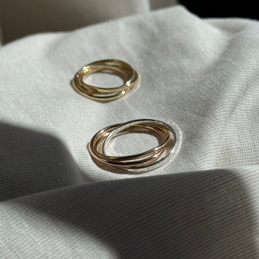 BEATEN TRIPLE WEDDING RING